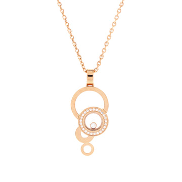 Chopard Happy Bubbles Pendant Necklace 18K Rose Gold with Diamonds and 1 Floating Diamond