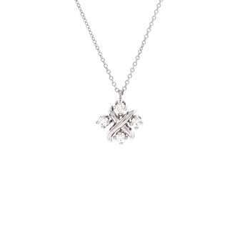 Tiffany & Co. Schlumberger Lynn Pendant Necklace Platinum with Diamonds