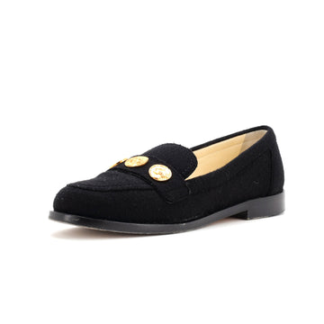Chanel Women's Medallion Loafers Tweed