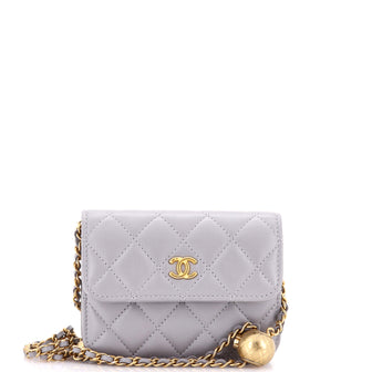Chanel Pearl Crush Flap Clutch with Chain Quilted Lambskin Mini