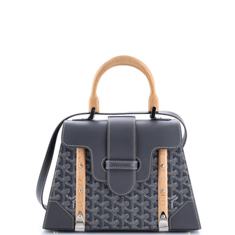 Goyard Saigon Top Handle Bag Coated Canvas with Leather PM