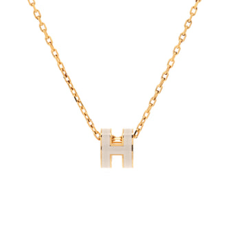 Hermes Pop H Pendant Chain Necklace Metal and Enamel Mini