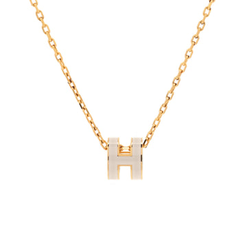 Hermes Pop H Pendant Chain Necklace Metal and Enamel Mini