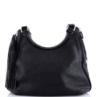 Chanel Lax Shoulder Bag Pebbled Leather Large