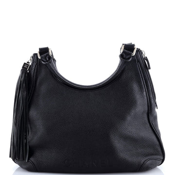 Chanel Lax Shoulder Bag Pebbled Leather Large