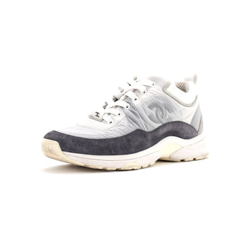 Chanel Women's CC Low-Top Sneakers Suede with Leather and Nylon