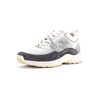 Chanel Women's CC Low-Top Sneakers Suede with Leather and Nylon