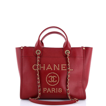 Chanel Deauville Tote Studded Caviar Small