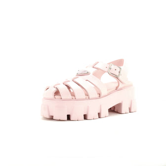 Prada Women's Monolith Cage Platform Sandals Rubber