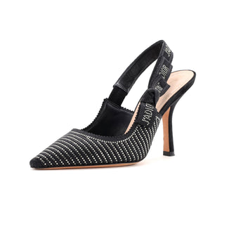 Christian Dior Women's J'Adior Slingback Pumps Crystal Embellished Fabric 100