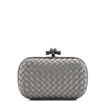 Bottega Veneta Box Knot Clutch Intrecciato Satin Small