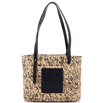 Loewe Square Basket Tote Woven Raffia Small