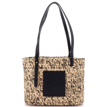 Loewe Square Basket Tote Woven Raffia Small