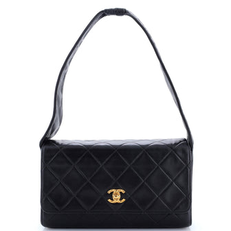 Chanel Vintage CC Flap Shoulder Bag Quilted Lambskin Small