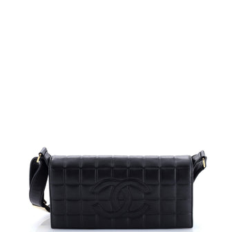 Chanel Chocolate Bar CC Flap Bag Quilted Leather East West