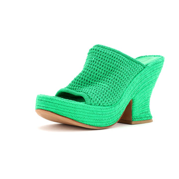 Bottega Veneta Women's Slide Platform Wedge Sandals Knit Fabric