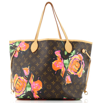Louis Vuitton Neverfull Tote Limited Edition Monogram Roses MM Brown ...