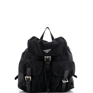 Prada Vela Double Front Pocket Backpack Tessuto with Saffiano Leather Medium