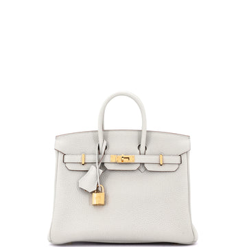 Hermes Birkin Handbag Grey Togo with Gold Hardware 25