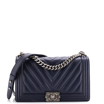 Chanel Boy Flap Bag Chevron Lambskin Old Medium