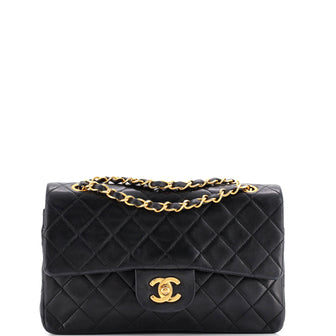 Chanel Vintage Classic Double Flap Bag Quilted Lambskin Medium