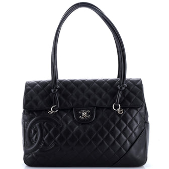 Chanel Cambon Flap Tote Quilted Leather Large
