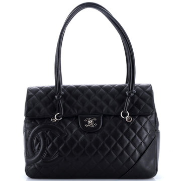 Chanel Cambon Flap Tote Quilted Leather Large
