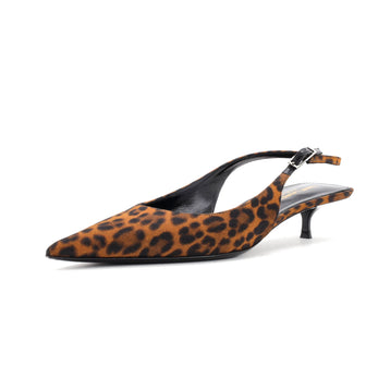 Saint Laurent Women's Cherish Slingback Pumps Printed Silk