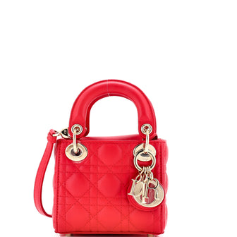 Christian Dior Lady Dior Bag Cannage Quilt Lambskin Micro