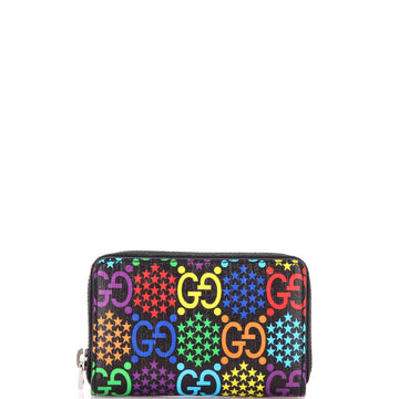 Gucci Zip Around Card Case Psychedelic Print GG Coated Canvas