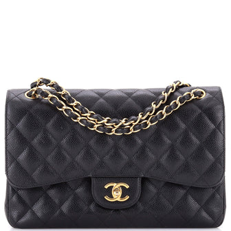 Chanel Classic Double Flap Bag Quilted Caviar Jumbo