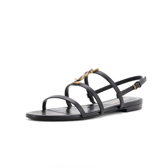 Saint Laurent Women's Cassandra Flat Sandals Leather