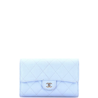 Chanel Trifold Classic Flap Wallet Quilted Caviar Medium