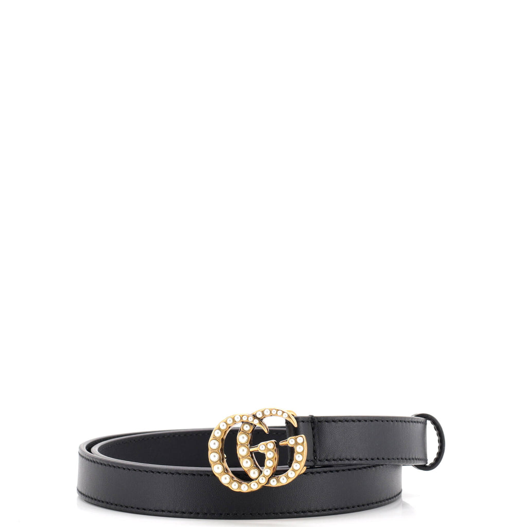 Gucci Pearly GG Marmont Belt Leather Thin 351725 display picture 1
