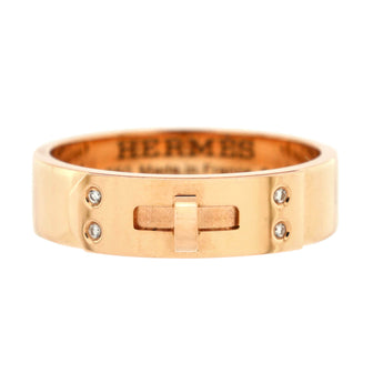 Hermes Kelly Ring 18K Rose Gold with Diamonds PM