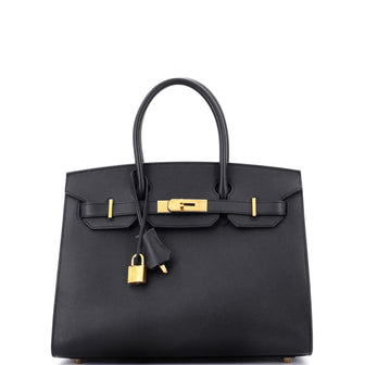 Hermes Birkin Sellier Bag Black Madame with Gold Hardware 30