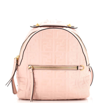 Fendi By The Way Backpack Zucca Embossed Leather Mini