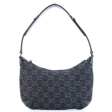 Gucci Horsebit Slim Shoulder Bag GG Denim with Leather Small
