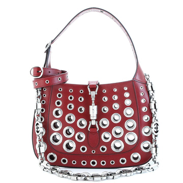 Gucci Jackie 1961 Hobo Grommet Embellished Leather Small