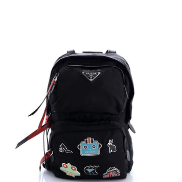 Prada Robot Fluo Sling Backpack Embellished Tessuto