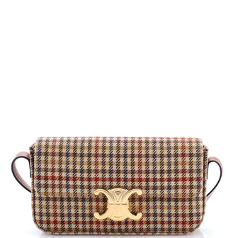 Celine Triomphe East-West Shoulder Bag Tweed