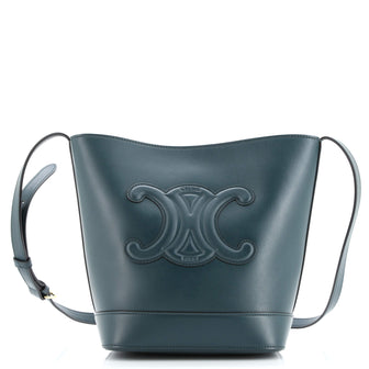 Celine Cuir Triomphe Bucket Bag Leather Small