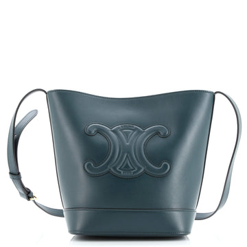 Celine Cuir Triomphe Bucket Bag Leather Small