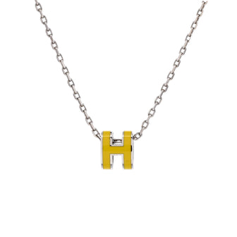 Hermes Pop H Pendant Chain Necklace Metal and Enamel Mini
