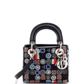 Christian Dior Lady Dior Bag Embellished Satin Mini