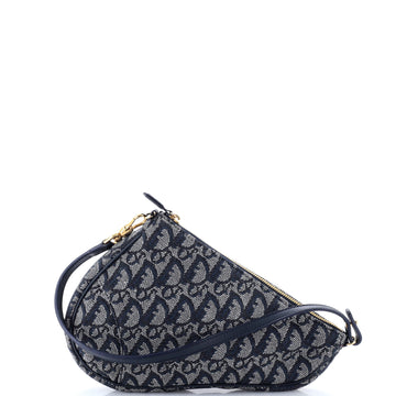 Christian Dior Vintage Saddle Bag Diorissimo Canvas Mini