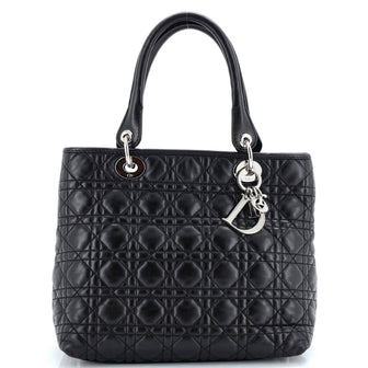 Christian Dior Lady Dior Soft Tote Cannage Quilt Lambskin Medium