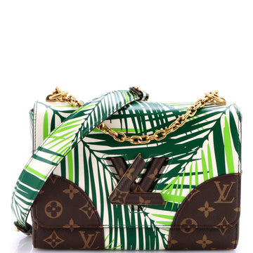 Louis Vuitton Twist Handbag Limited Edition Palm Print Leather with Monogram Canvas MM