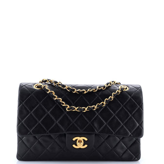 Chanel Vintage Classic Double Flap Bag Quilted Lambskin Medium