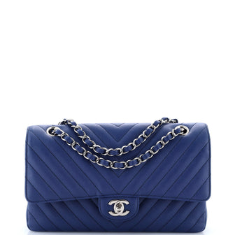 Chanel Classic Double Flap Bag Chevron Caviar Medium